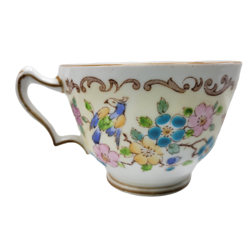 Crown Staffordshire Birds and Butterflies VTG Teacup, Made in ENGLAND Tea Cup